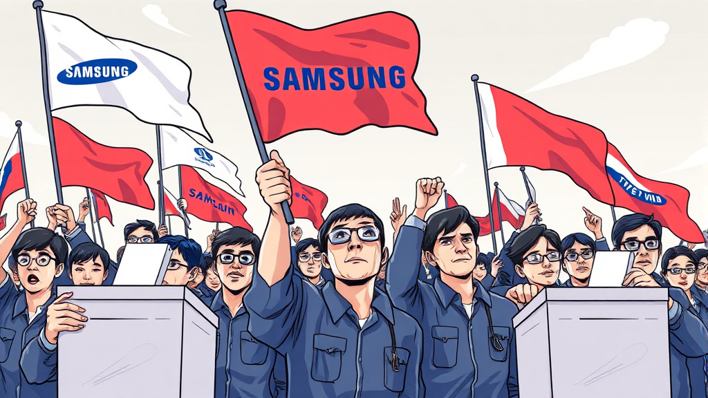 총파업 계획 및 쟁의 행위 찬반 투표 (illustration 스타일)