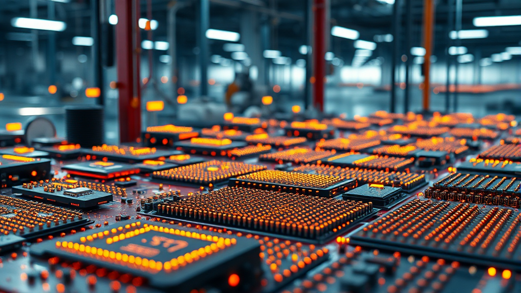 HBM 생산 차질 우려와 반도체 산업 영향 (realistic 스타일)