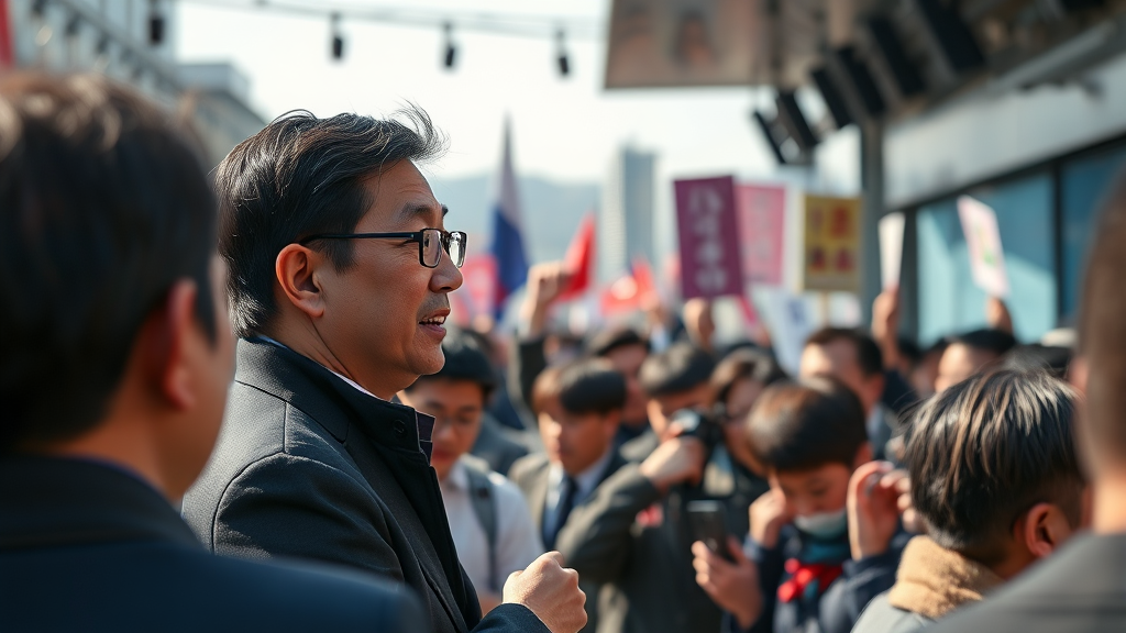 서울 정치 지형 변화와 민주당에 미치는 영향 (realistic 스타일)