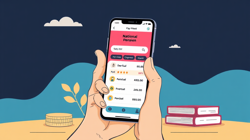 국민연금 납부액 조회부터 예상 수령액까지, 노후 준비 완벽 가이드 3 국민연금공단 앱으로 간편하게 납부액 확인하기 (illustration 스타일)
