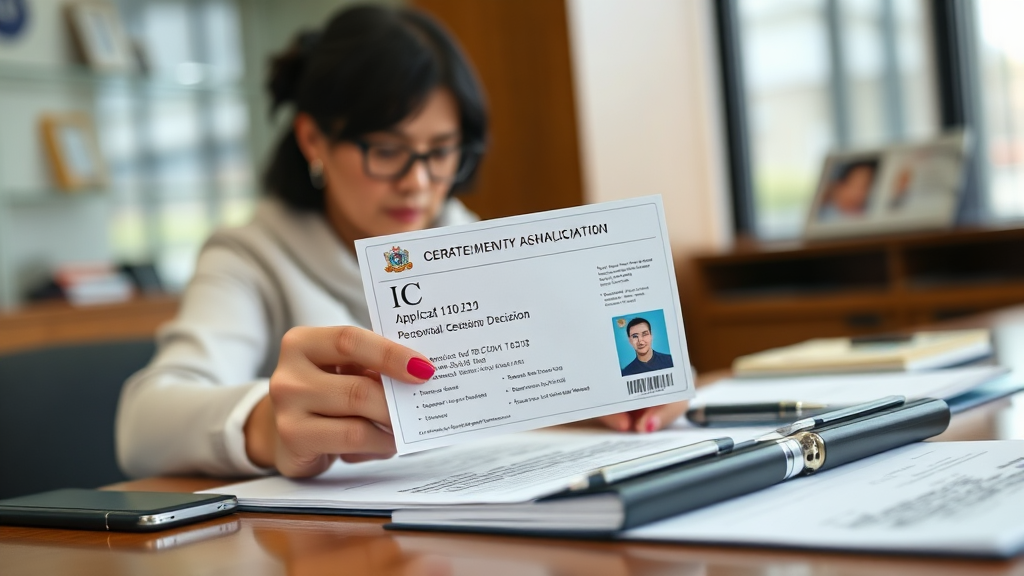 재발급 신청 전 필수 준비물 확인하기 (realistic 스타일)