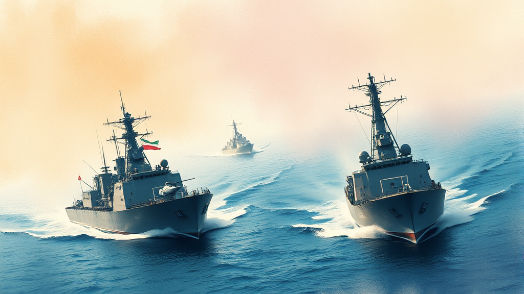 호르무즈 해협 기뢰 위협: 세계 경제와 에너지 공급망의 미래 6 미국의 대응과 잠재적 위험 (watercolor 스타일)