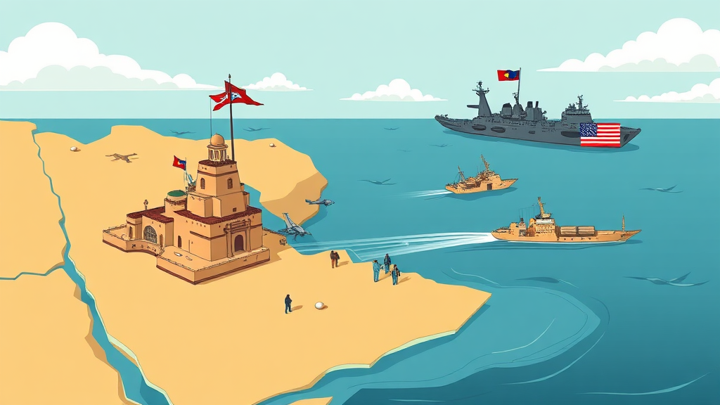 미국의 의도와 동맹국의 역할 (cartoon 스타일)