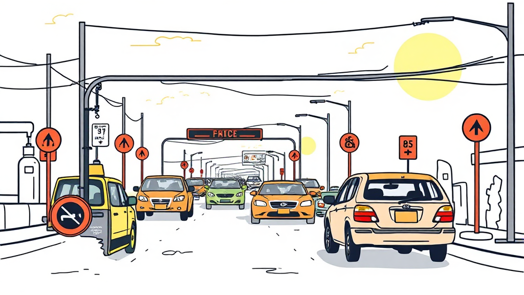 과거 차량 부제 시행 사례와 교훈 (illustration 스타일)