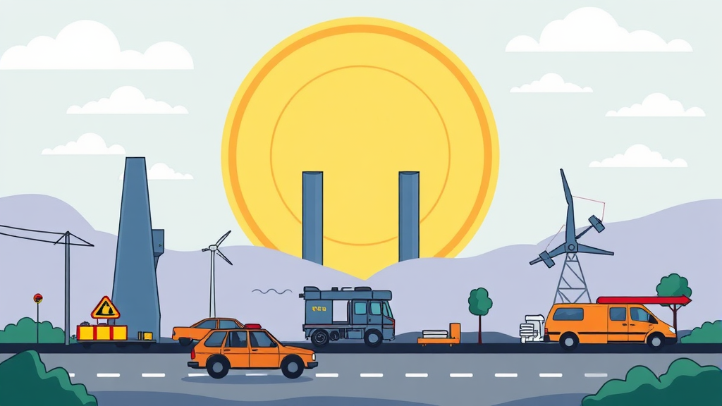 에너지 위기 속, 정부의 다각적 대응 방안 (cartoon 스타일)